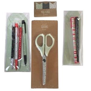 Christmas Stationery Set Page Flags Scissors Pencils Pens Planner Accessories